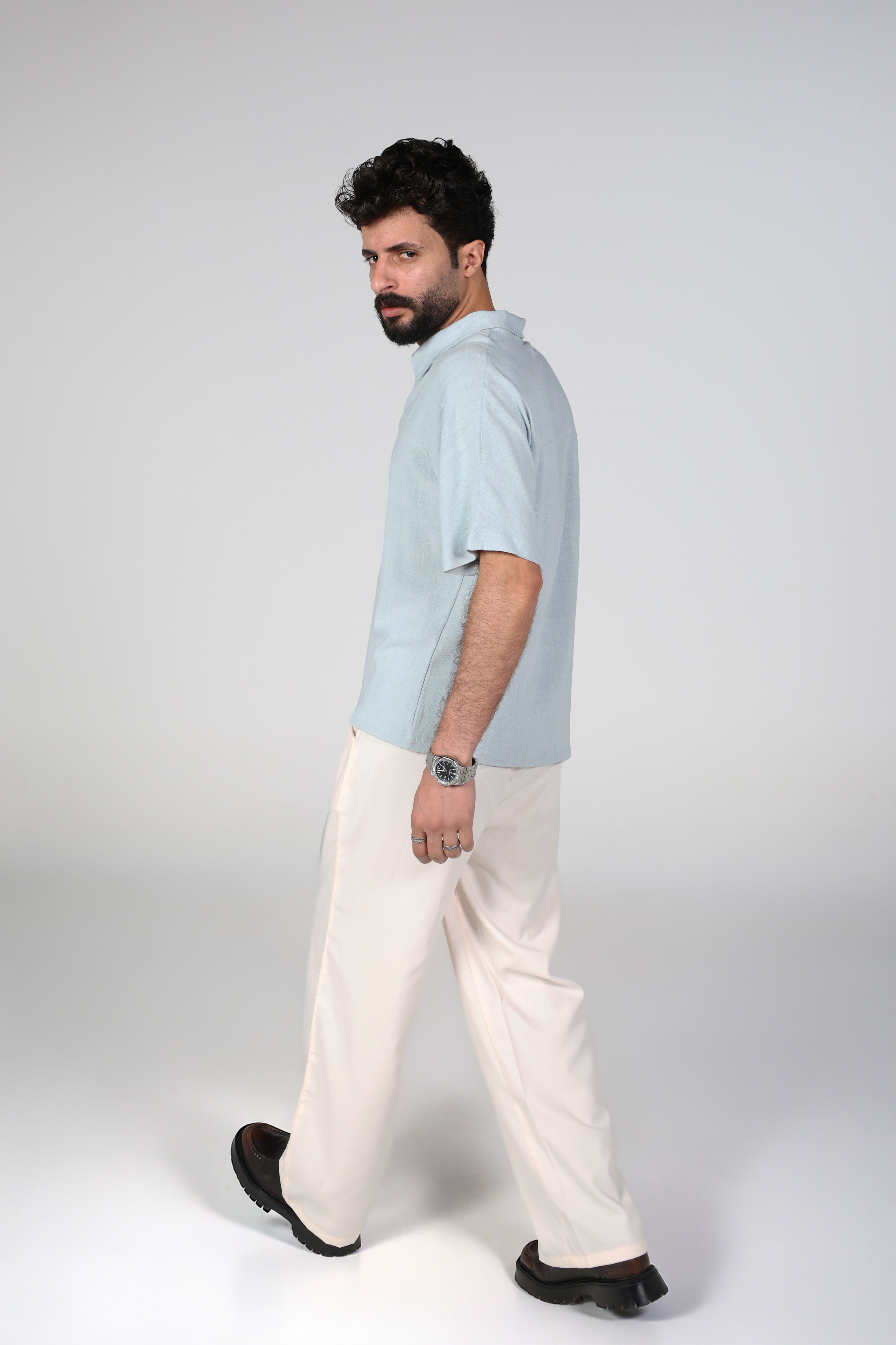 Light blue gray harm polo