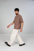 Short-Sleeve Linen Shirt - Brown