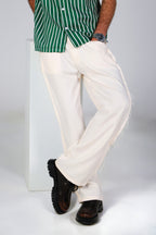 Raw Wide-Leg Trousers - Off White