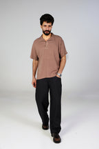 HARM Linen Polo - Brown