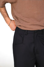 Tailored Wide-Leg Trousers - Black
