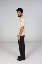 Short-Sleeve Linen Shirt - Beige
