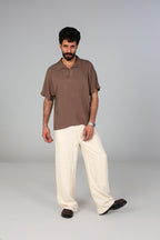 HARM Linen Polo - Brown