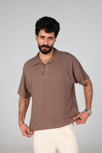 HARM Linen Polo - Brown