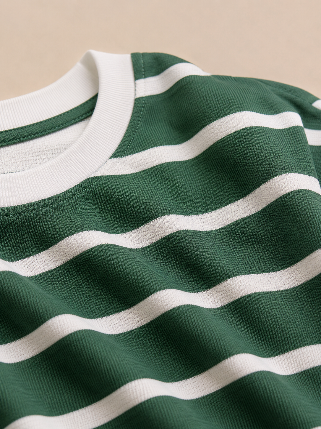 Green Striped Knit Tee
