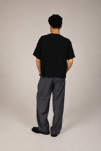 Tailored Wide-Leg Trousers - Grey