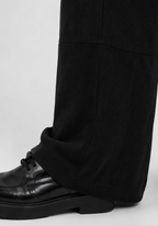 Wide-Leg Linen Trousers - Black