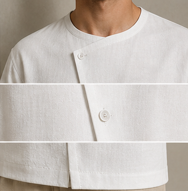 white linen shirt with short sleeves
